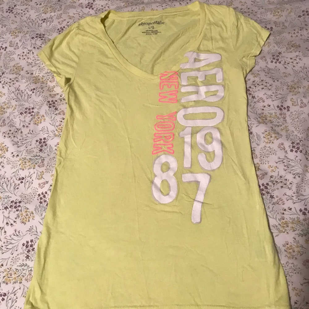 Yellow Aeropostale t shirt size large